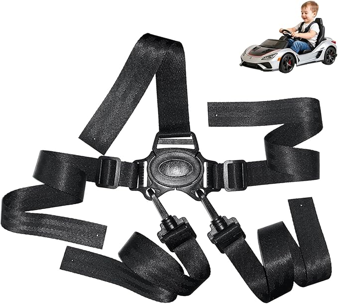 Portable Adjustable Seat Belt for Kids Ride on Power Wheels Toy Car,Baby Stroller Straps Harness Compatible with Wooden High Chair& Toddler Golf Cart (5P)