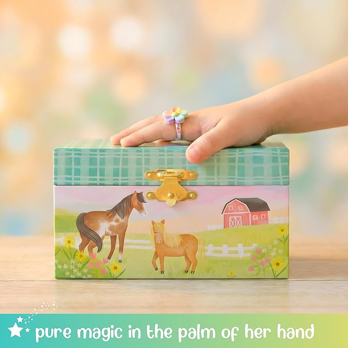 Giggle & Honey® Musical Horse Jewelry Box for Girls | Music Boxes for Little Girls | Toddler Jewelry Box for 4 Year Old Kids | Toys for Toddlers | Birthday Gifts for Kids 5, 6, 7, 8, 9 Years