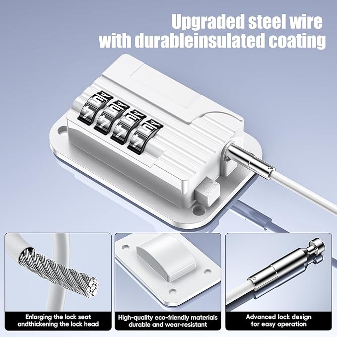 Upgraded Refrigerator Combination Locks- Changeable Password Fridge Locks for Kids, Toddlers and Children, Child & Baby Proofing Safety Door Lock for Cabinet and Drawers Windows (White-2 Pack)