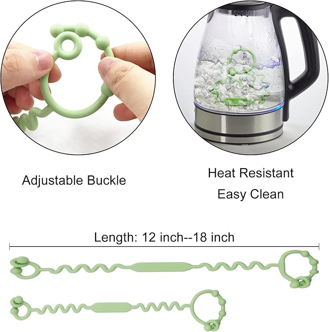 Toy Straps for Baby, 5 Pack Silicone Toy Straps for Stroller, Toy Safety Straps for Toy, Sippy Cup Straps, Adjustable Toy Holder for Stroller, High Chair - BPA Free