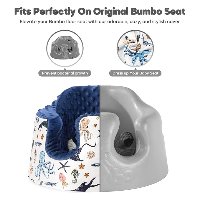 Seat Cover Compatible with Bumbo and Nuby Seat, Booster Seats Accessories, Soft Breathable Cover for Baby Girl Boy, Cover Only