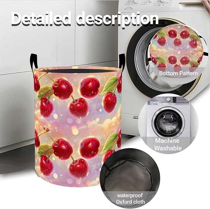 Potato Laundry Basket Hamper 19.7"x15.8", Cute Cartoon Potato Foldable Waterproof Oxford Clothes Storage Bucket for Room Bathroom Bedroom Nursery Decor, Toy Organizer Bins Gifts for Kids Boys Girls