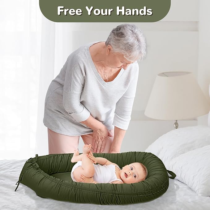 EAQ Baby Lounger, Infant Lounger for Newborn,Portable Baby Nest Cover Breathable & Soft, Newborn Essentials