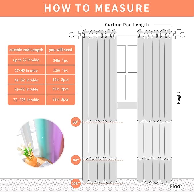 XiDi Curtains for Girls Bedroom Decor, Rainbow Blackout Curtains for Kids/Little Girl Room Decor, Unicorn Wall Decals,Pink Purple Green,63 x 34 inches,1 Panel