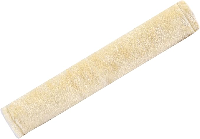 Amooca Soft Faux Fur Universal Fit Seatbelt Cover Car Truck SUV Airplane Seat Belt Shoulder Pad for Carmera Backpack Straps Neck Cushion Protector Extra Long 15.7in Beige