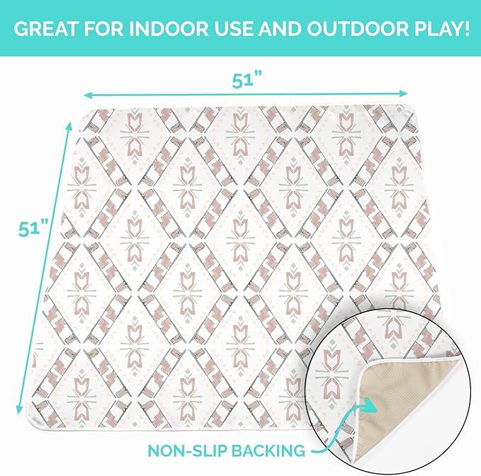 JumpOff Jo - Large Baby Splat Mat for Under High Chair, Booster Seat, Tabletop, Food Catcher - Protect Floor and Carpet from Spills & Crafts - Waterproof and Washable (Westbound)