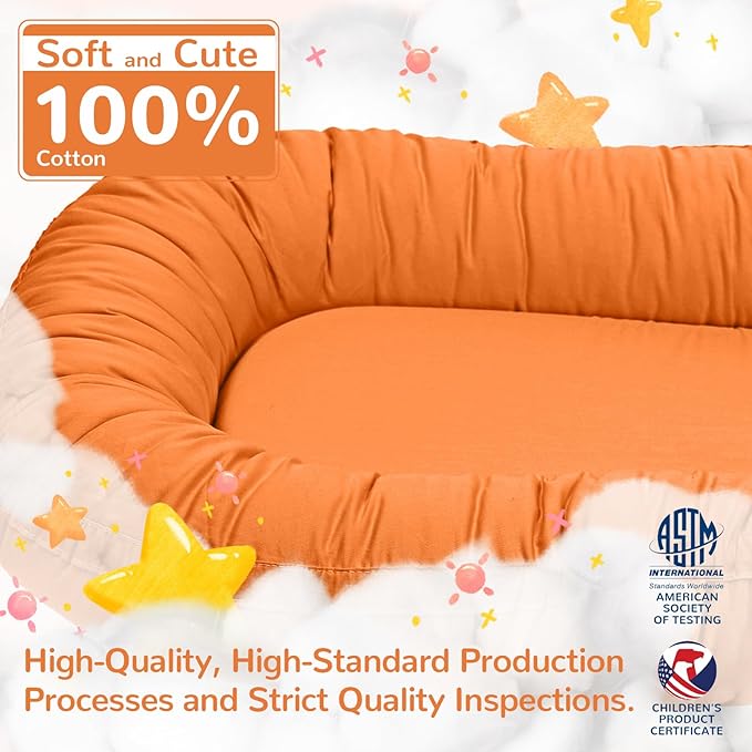EAQ Baby Lounger, Infant Lounger for Newborn,Portable Baby Nest Cover Breathable & Soft, Newborn Essentials