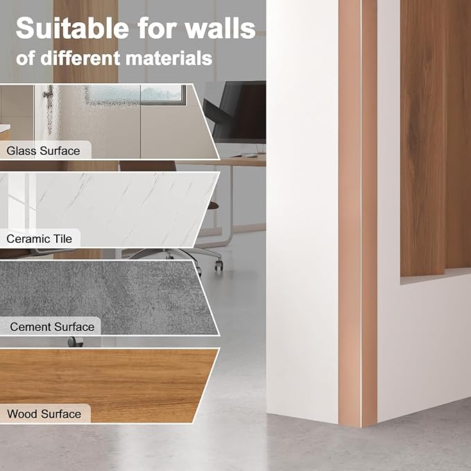 4PCS 45" Aluminum Metal Corner Protectors, Self Adhesive Corner Guards, Metal Wall Edge Protector Strip, Furniture Corner Protectors, Wall Cabinet Baseboard Decoration 45" x 2" (Rose Gold)