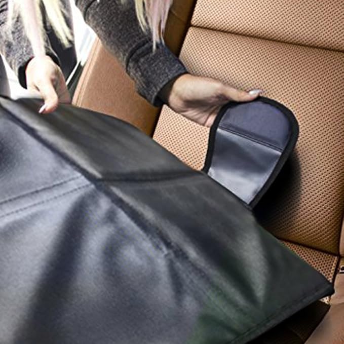 Big Ant Car Seat Protector Nonslip with Mesh Organizer for Infant Baby Cars Seats Waterproof Dog Mat Cover Pad Protects Automotive Vehicle Leather or Cloth Upholstery(Gray)