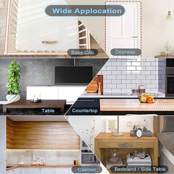 Edge Corner Protector Baby Proofing 9.8ft with 4 Corners, Clear Soft Corner Protectors Baby Proof, Furniture Corner Guard & Edge Safety, Edge Protector for Table (9.8ft L*1.56inch W)