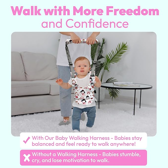 Watolt Baby Walking Harness - Handheld Kids Walker Helper - Toddler Infant Walker Harness Assistant Belt - Child Baby Walk Learning Help Support Assist Trainer Tool - for 7-24 Month Old