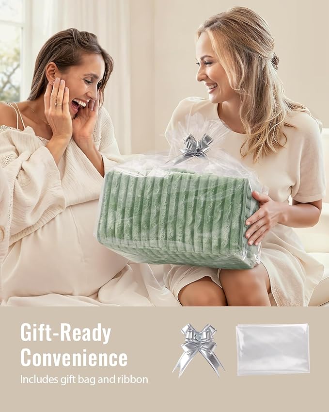 Blissful Diary Flannel Diaper Caddy Organizer, included Gift Packaging, Cozy Nursery Storage Basket, Gift for Baby Shower, Newborn Essentials, Sage Green