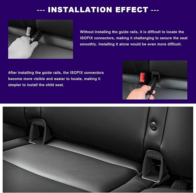 4 PCS ISOFIX Interface Belt Latch Guide, Car Child Seat Belt Bracket Connector Locater Guides, Universal ISOFIX Interface Buckle Fixed Guide Groove for Baby Safety Chair