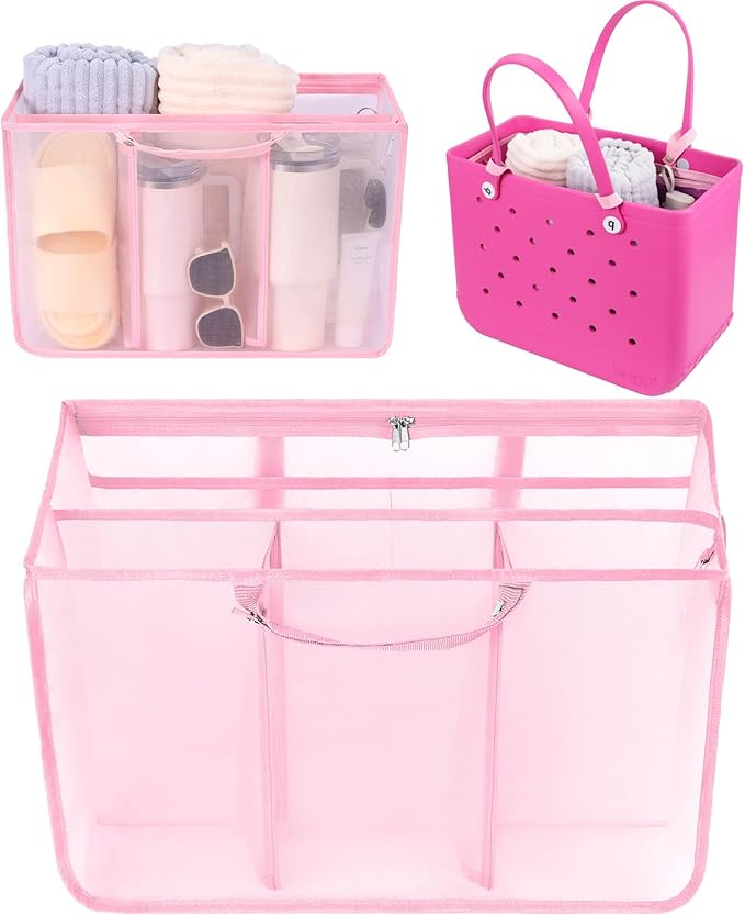 OUTXE Beach Bag Organizer Compatible with X Large Bogg Bag Accessories Inserts, Lightweight Mesh Insert Divider Pouch for Original XL Bogg Bags, Beach Tote Bags Insert for Organizing
