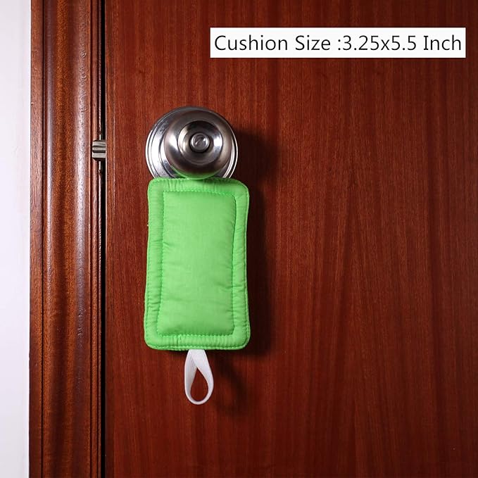 Door Silencer Door Jammer Door Closer Cushion Nursery Door Silencer Door Latch Cover 3 Pack for Noise Reducing Quiet Doors Baby Toddler Safety 3.25 x 5.5 Inch (New Green)