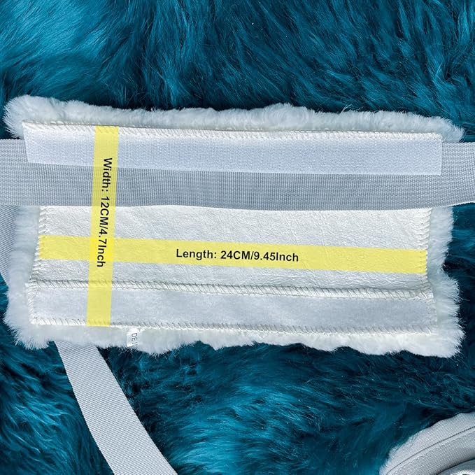 Fluffy Fuzzy Genuine Sheepskin Car Seat Belt Covers for Soft Auto Lambswool Seatbelt Pads, Shoulder Strap Cushion Adults Kids (2, Blue)