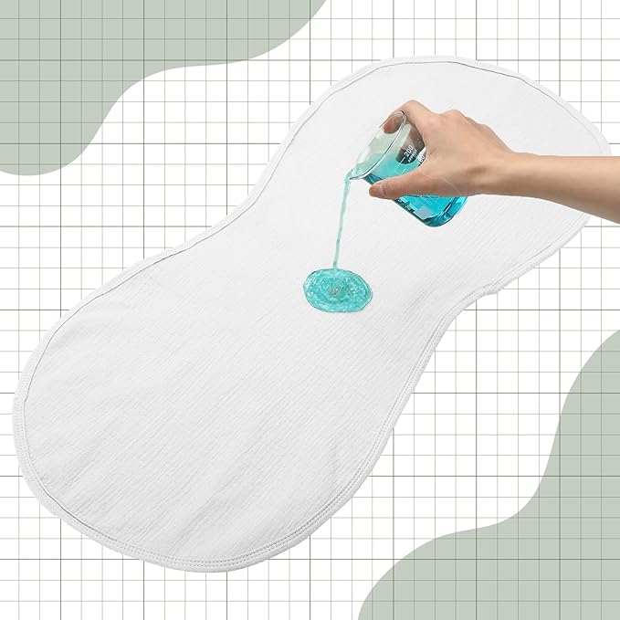 Hahafelt 3 Pcs Changing Pad Liners Fits in Peanut Shape Changing Pad Waterproof Diaper Mats Organic Cotton Peanut Mats are Warm on a Baby's Back, Washable Reusable(Simple Style,White)
