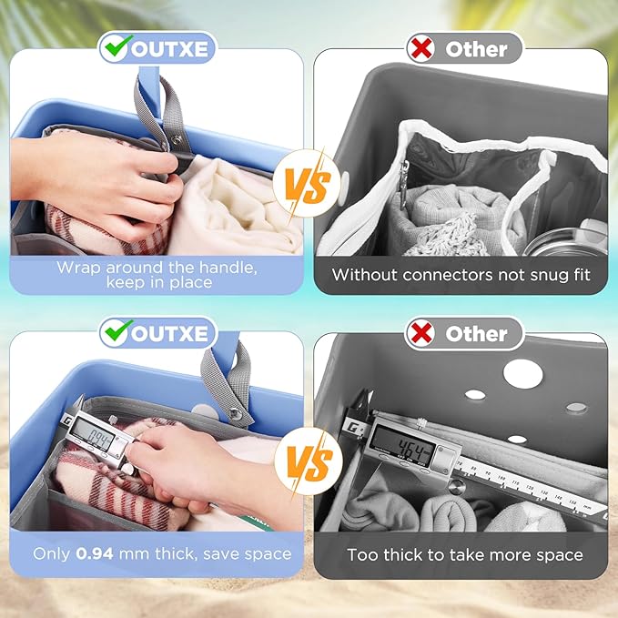 OUTXE Beach Bag Organizer Compatible with Baby Bogg Bag Accessories Inserts, Lightweight Mesh Insert Divider Pouch for Small Bogg Bags, Beach Tote Bags Insert for Organizing