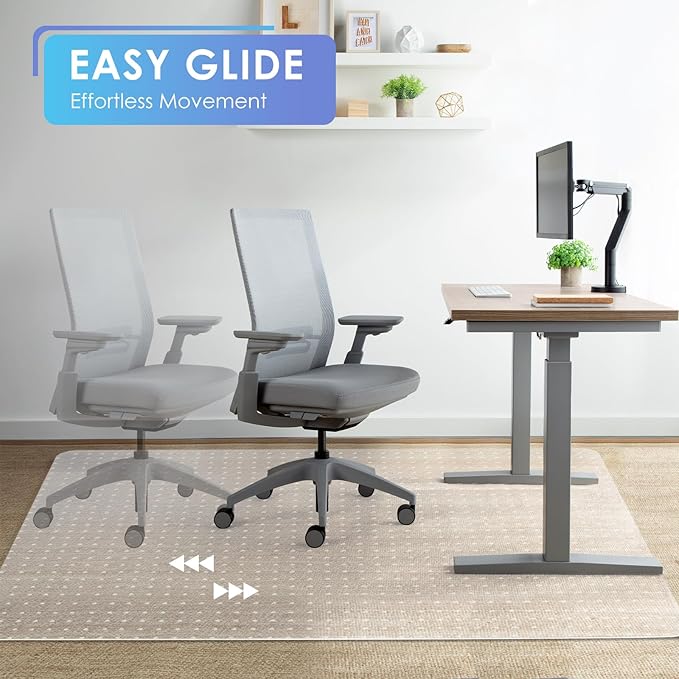Vicwe Office Chair Mat for Carpeted Floors, 58"X44" Rectangle Desk Chair Mats with Studs for Low and No Pile Carpeted Floors, Easy Glide Computer Desk Chair Mat for Home & Offices