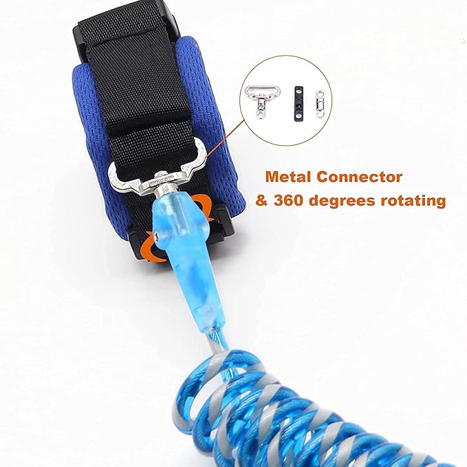Reflective Anti Lost Wrist Link, Anti Lost Wrist Link Anti Lost Leash Baby Leash with Child Upgraded Safety Locks for Kids (Blue 8.2 Ft)