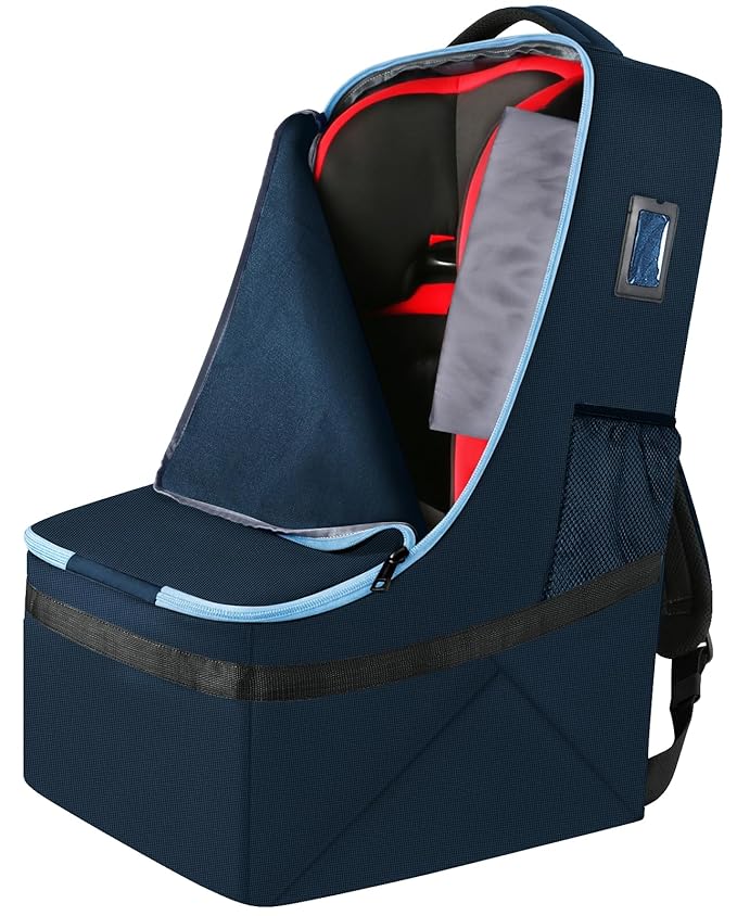YOREPEK Padded Carseat Travel Bag, Car Seat Travel Cover Backpack with Shoulder Straps, Gate Check Car Seat Bag, Baby Airplane Travel Essentials