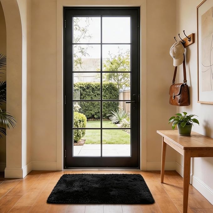 Ophanie Area Rugs for Bedroom Living Room,Color 3- Black,Size 2' x 3',Shape Rectangular