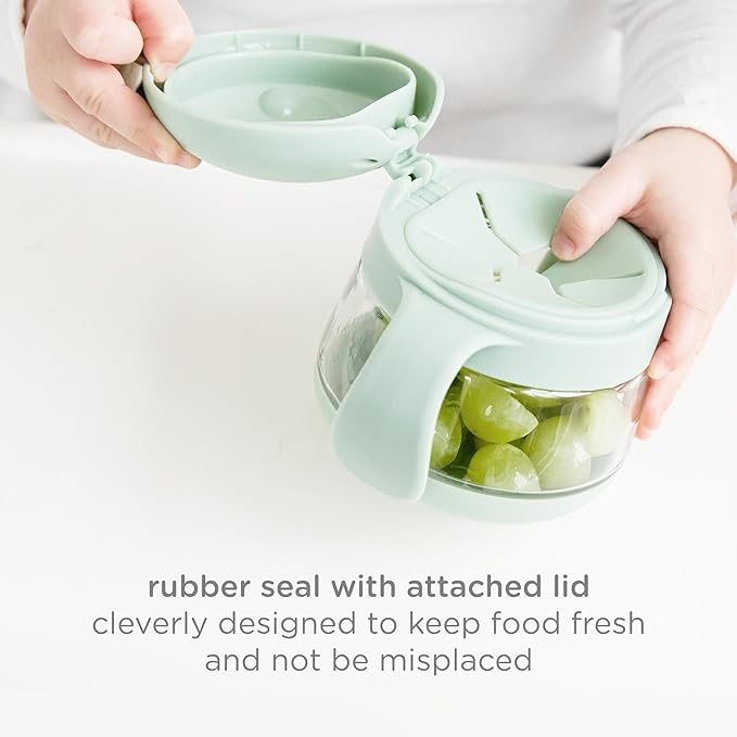 Ubbi Tweat Snack Containers for Kids & Toddlers, BPA-Free Tritan Spill-Proof Toddler Snack Cups, Portable Travel Food Storage, Sage Green