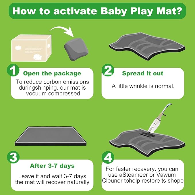1.3" Thick Baby Play Mat for Floor, Elasti-Foam 50x50 Playpen Mat, Water Repellent Ultra Soft Coral Velvet Tummy Time Crawling Mats for Kid Toddlers Infants, Non-Slip Backing Safe for Earth Tones