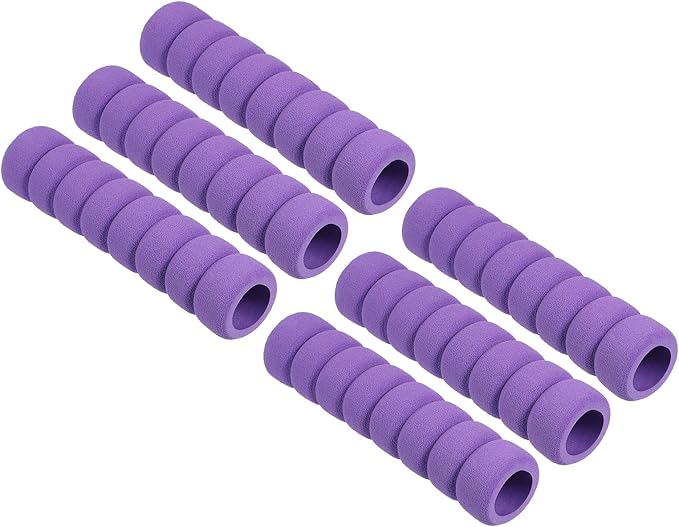PATIKIL EVA Foam Door Handle Cover, 6 Pcs Anti-Collision Door Knob Spiral Covers Door Handles Protective Safety Cover Guard Sleeve for Bedrooms Bathrooms Offices Furniture, Purple
