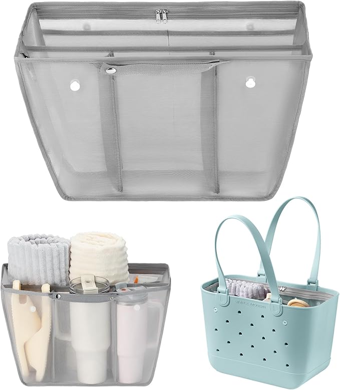 OUTXE Beach Bag Organizer Inserts Compatible with Large Simple Modern Bag Accessories, Lightweight Mesh Insert Divider Pouch for L Simple Modern Bag, Fits Travel, Pool, Boat, Sports