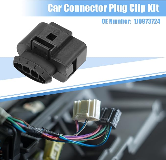 uxcell 6 Set 4 Pin No.1J0973724 Ignition Coil Coilpack Connector Adapter Plug Clip Kit Replacement for VW for Audi for Seat for Skoda