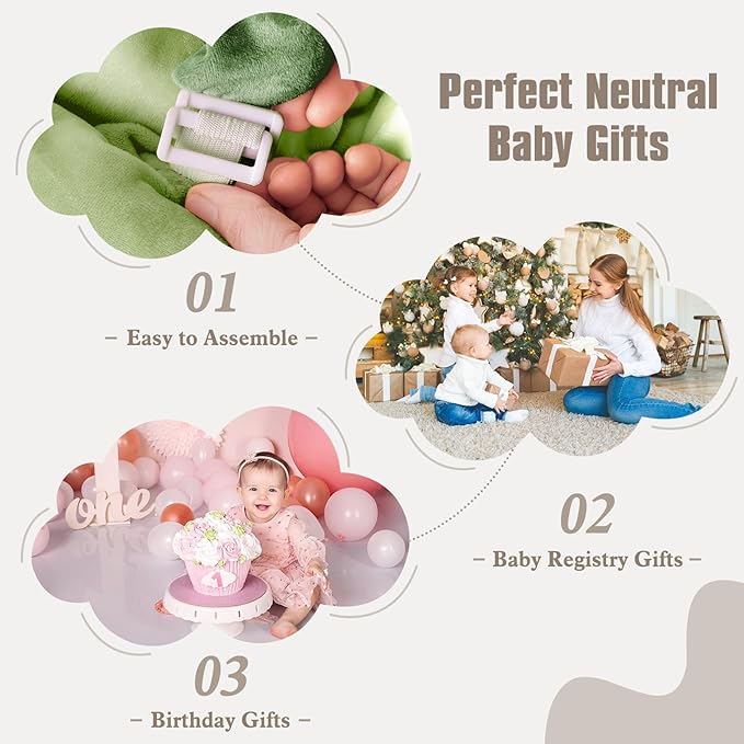 5-in-1 Plush Baby Play Gym, Baby Play Mats, Convertible Baby Gym, Tummy time mat, 6 Sensory Toys, Activity Center, Ball Pit, Green