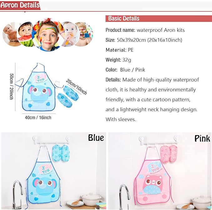 Lymoc Silicone Painting Mat,Painting Stations Kit [1x Apron,1 Pair Oversleeve,20 Pieces Brushes] Craft Silicone Mats 21"X17" with Detachable Cup for Kids Gift,Paint, Clay, DIY Projects