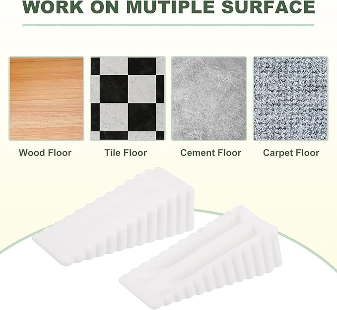 uxcell 6 Pcs Door Stoppers for Bottom of Door, 28mm/1.10 Inch Door Stops, Rubber Door Stopper Wedge Anti Slip, Window Stopper Door Stackable, White
