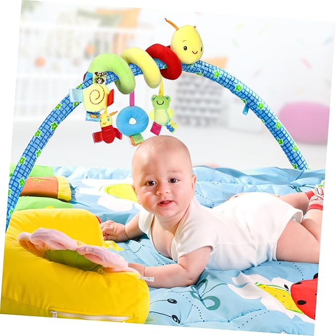 Car Seat Toys, Toys for Car Seat Crib Mobile Bed Around Rattle Bell Cartoon Insect Stroller Hanging Stuffed Wrap Spiral Safety Plush Toys for Crib Bed Stroller Car Seat Bar