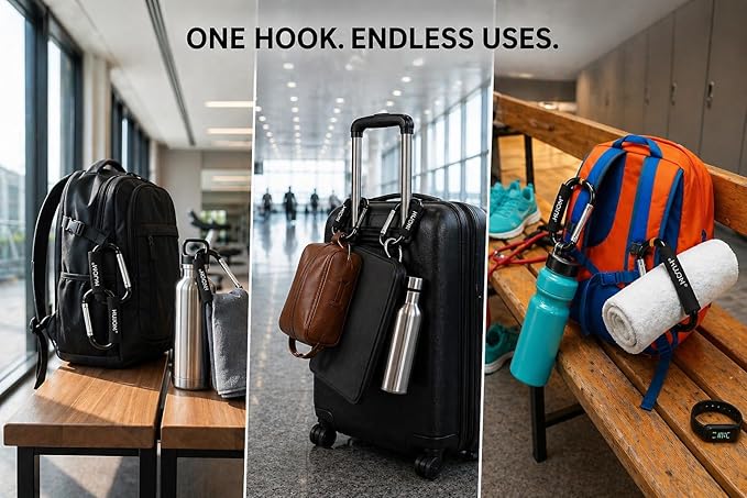 Stroller Hooks 2 Pcs Large Carabiner Clips for Hanging Diaper Bags, Purse Grocery, and Shopping Bags. Heavy Duty Universal Climbing Clips Best Mommy Accessories for Outdoor, Camping and Hiking.