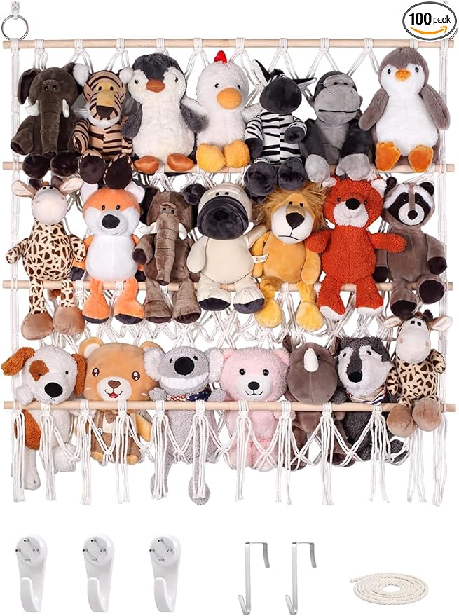 Over Door Stuffed Animal Storage-Stuffed Animal Storage And Toy Plush/Easy Installation With Breathable Hanging Pockets