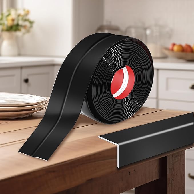 2.4 Inch x 40 Feet Wall Corner Protector Peel and Stick Corner Trim Molding Strip Self Adhesive wall Edge Protectors Guards for Edge Ceiling, Black