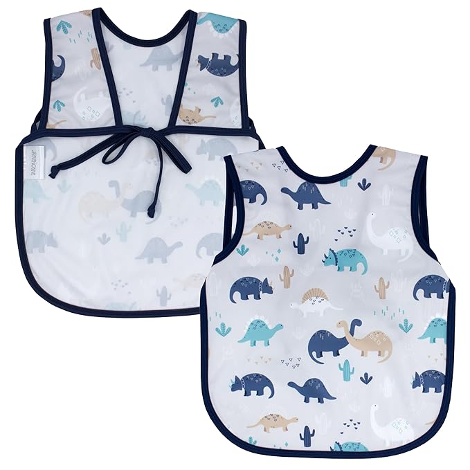 BapronBaby Desert Dinos Bapron - No Neck Tie Safer Bib for Baby & Toddler - Soft Waterproof Stain Resistant - Machine Washable - Sz Baby/Toddler 6m-3T
