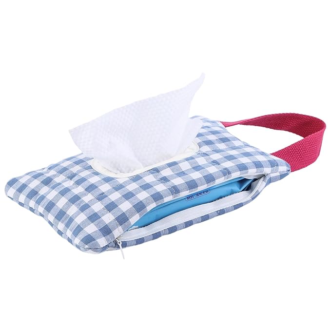 Quilted Baby Wipe Holder Quilted Wipe Pouch Portable Hanging Floral Wet Wipes Bag for Car, Stroller