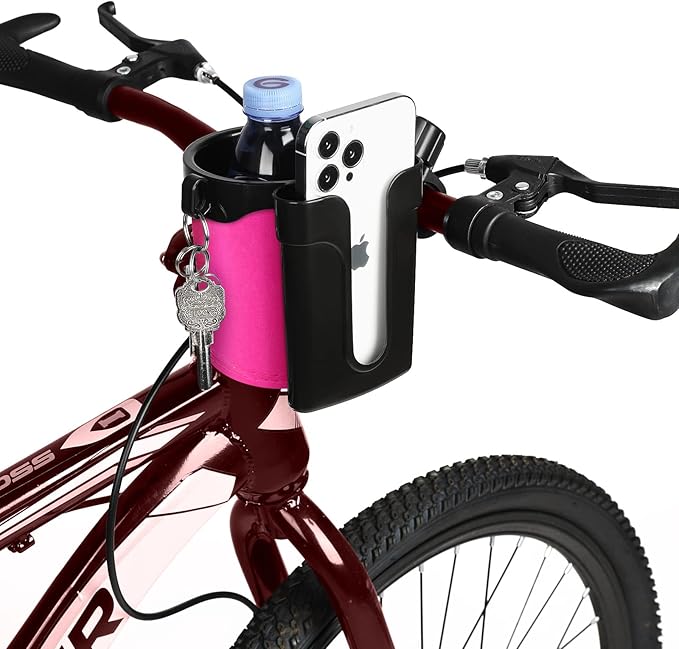 Accmor Stroller Cup Holder with Phone Keys Holder, 3-in-1 Universal Cup Holder, Drinks Bottle Holder for Stroller, Bike, Wheelchair, Walker, Scooter
