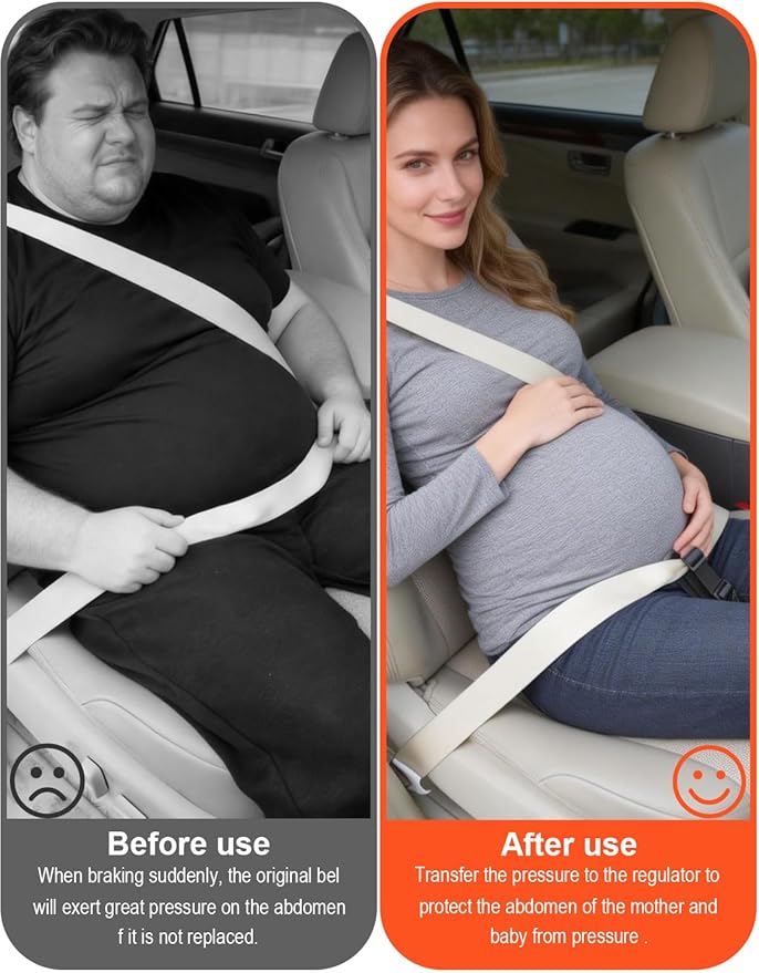 Pregnancy Seat Cushion Cover, Car Front Seat Cover with Strap Adjuster for Pregnant Women, Expectant Mothers & Abdominal Recovery – Relieves Pressure, Improves Comfort (Black)