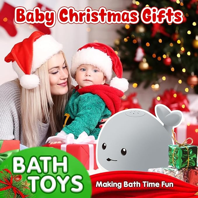 Gigilli Baby Bath Toys, Bath Toys for Kids Ages 1-3, 1 2 3 Year Boy Girl Valentines Gifts for Babies 6-12-18 Months, Light Up Whale Bath Toy Sprinkler Toddler Birthday Bathtub Fountain Pool Water Toy