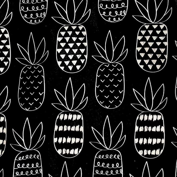 BapronBaby Pineapple Monochrome Splash Mat - Waterproof Catch-All for Under High Chairs, Floors, Tables, Playtime or Arts & Crafts - Machine Washable - 45" x 45”