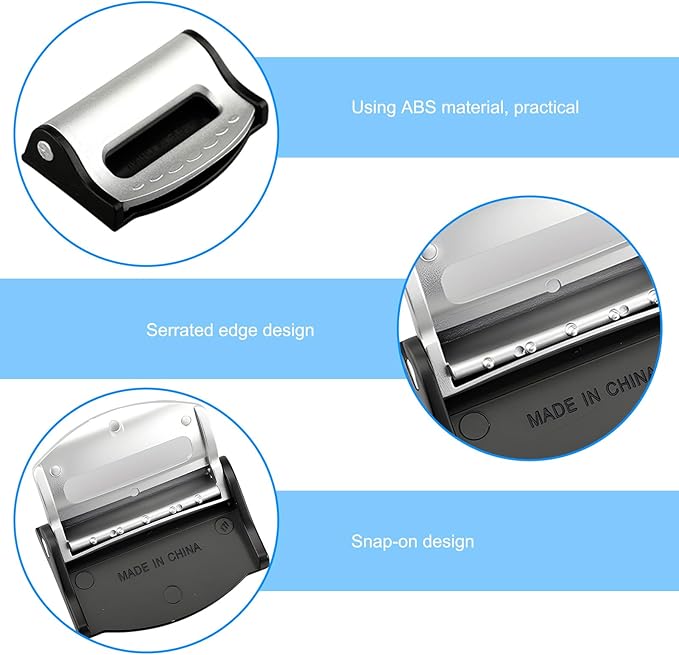 4 - Pack Seat Belt Adjuster Clips, Adjustable Anti - Slip Car Safety Positioners, Universal Fit for Vehicle Seatbelts, Comfort & Safety Accessory for Adults (Silver)