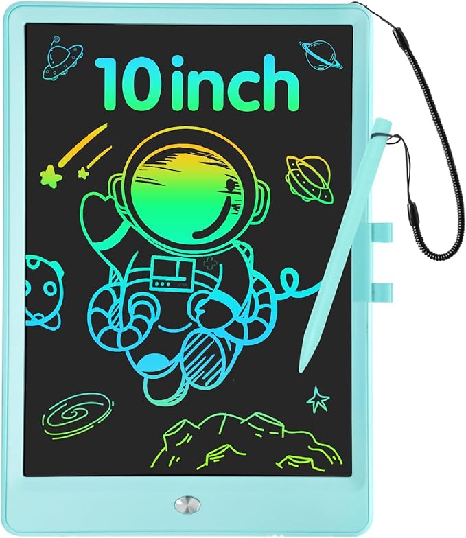 PYTTUR LCD Writing Tablet for Kids 10 Inch Colorful Toddler Doodle Board Drawing Tablet Reusable Electronic Drawing Pads Educational and Learning Toys for 3-8 Years Old Boy and Girls（Blue）