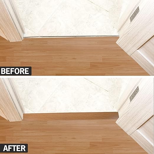 3.3Ft Floor Transition Strip Self Adhesive Vinyl Cover Floor Strip Flat Divider Transition Strip Wood Grain Design for Laminate Floor Gaps and Doorway Transitions (3.3Ft x 2 Inch, Light Brown)