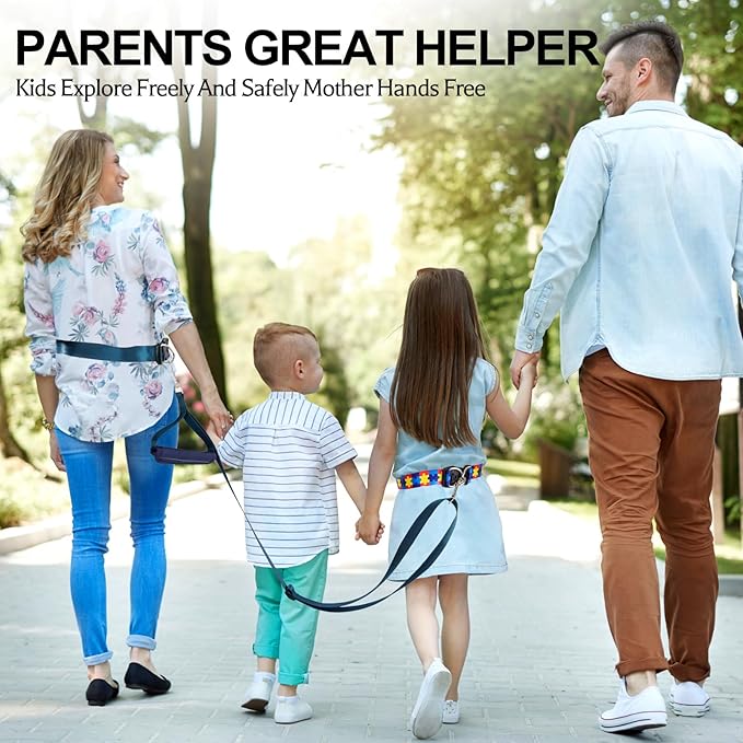 Waist Leash Harness for Kids with Autism, Hands-Free Safety Tether to Prevent Wandering in Public, Adjustable Waist Belt Leash for Autistic, ADHD & Special Needs Children, Fits Big Kids Ages 3–12
