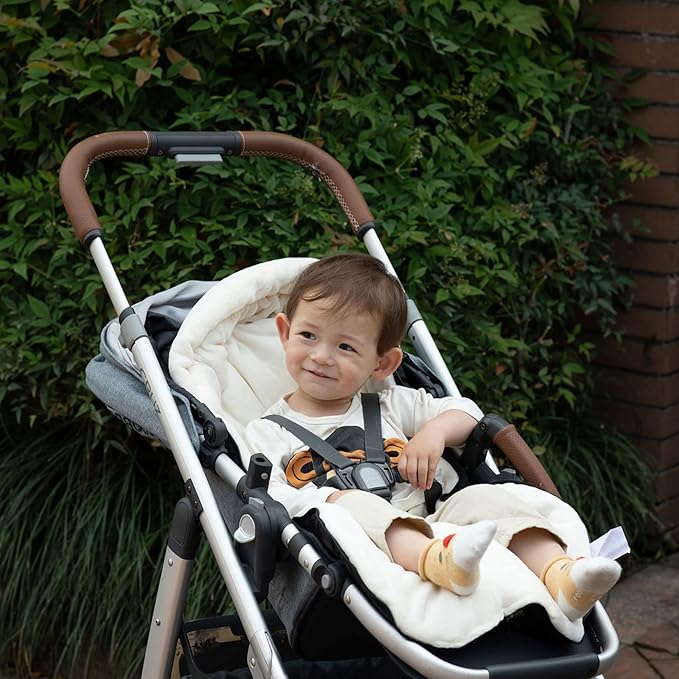Stroller Footmuff, Stroller Cover for Winter, Front Panel Removeable Stroller Sleeping Bag, Adjustable Length Baby Stroller Blanket winter with Soft Hood, Fleece Lined Stroller Warmer Cover