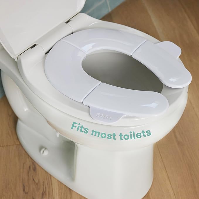 Frida Baby Fold-and-Go Portable Potty Seat for Toilet,Foldable Travel Potty Seat for Toddler,Fits Round & Oval Toilets,Non-Slip Base,Handles,Includes Free Travel Bag,(Pack of 12)